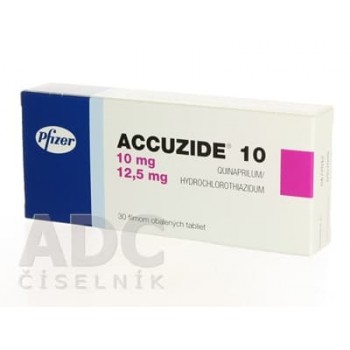 Аккузид (ACCUZIDE) 10 мг/12.5 мг, 30 таблеток