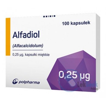 Альфадіол (Альфакальцидол) 0.25 мкг, 100 капсул
