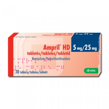 Амприл ХД (Ampril HD) 5 мг/25 мг, 30 таблеток