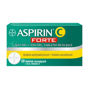 Аспірин C Форте 800 мг+480 мг, 10 таблеток шипучих