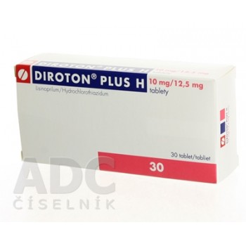 Диротон Плюс (Diroton plus) 10 мг/12.5 мг, 30 таблеток