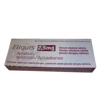 Еліквіс (Eliquis) 2.5 мг, 20 таблеток
