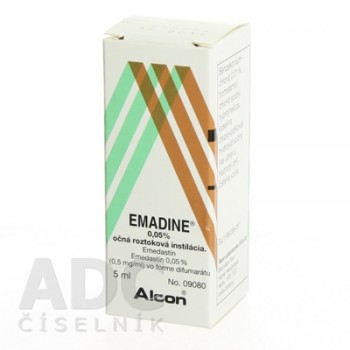 Емадин (Emadine) краплі 0.5 мг/мл, 5 мл