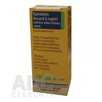 Епірубіцин Аккорд 2 мг/мл 25 мл (50 мг), 1 флакон