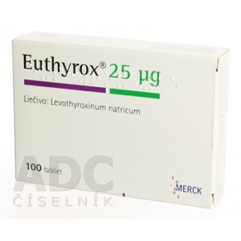 Еутирокс (Euthyrox) 25 мкг, 100 таблеток