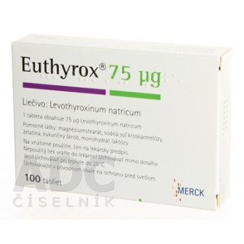 Еутирокс (Euthyrox) 75 мкг, 100 таблеток