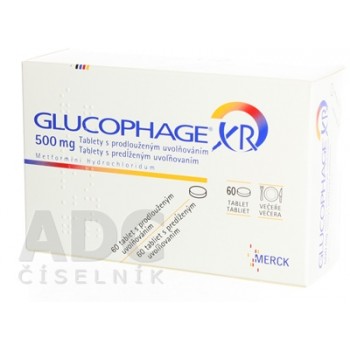 Глюкофаж (Glucophage) XR 500 мг, 60 таблеток