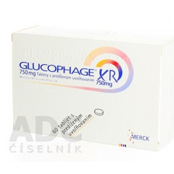 Глюкофаж (Glucophage) XR 750 мг, 60 таблеток
