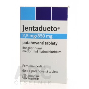 Джентадуето (Jentadueto) 2.5 мг/850 мг, 60 таблеток