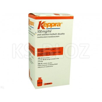 Кеппра 100 мг/мл преоральний розчин, 300 мл (шприц 10 мл)