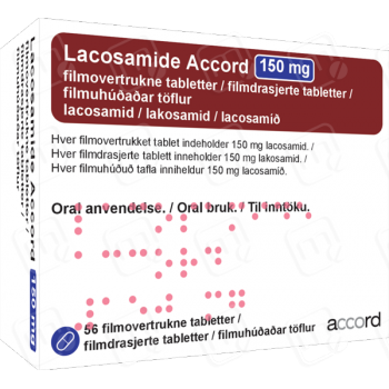 Лакосамід Accord (Вімпат) 150 мг, 56 таблеток
