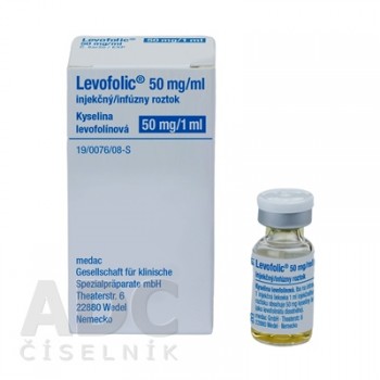 Левофолік розчин д/ін. та інф. 50 мг/мл (50 мг) по 1 мл, №1 у флак.