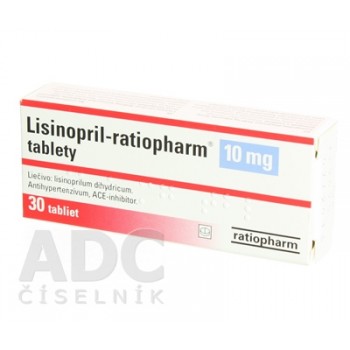 Лізиноприл (Lisinopril) Ratiopharm 20 мг, 30 таблеток