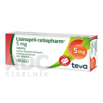 Лізиноприл (Lisinopril) Ratiopharm 5 мг, 30 таблеток