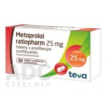 Метопролол (Metoprolol) ratiopharm 25 мг, 30 таблеток