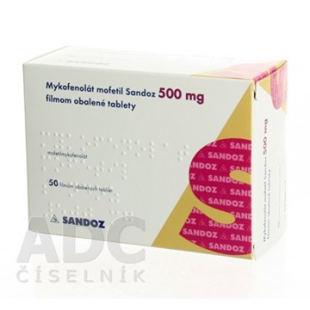 Мофетилу мікофенолат Sandoz (Mycophenolate mofetil) 500 мг, 50 таблеток