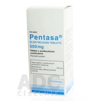 Пентаса (Pentasa) 500 мг, 100 таблеток