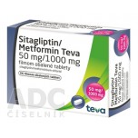 Ситагліптин/Метформін Тева 50 мг/1000 мг, 56 таблеток
