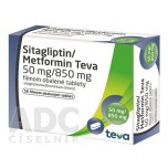 Ситагліптин/Метформін Тева 50 мг/850 мг, 56 таблеток